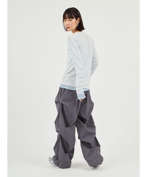 emmi ワイドパンツ パンツ ランダムタックナイロンワークパンツ