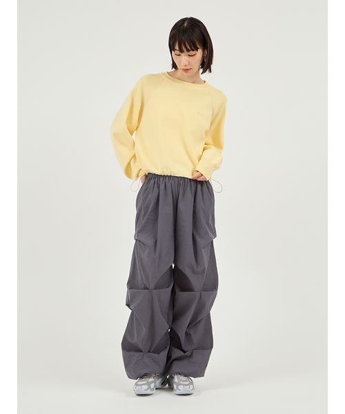 emmi ワイドパンツ パンツ ランダムタックナイロンワークパンツ