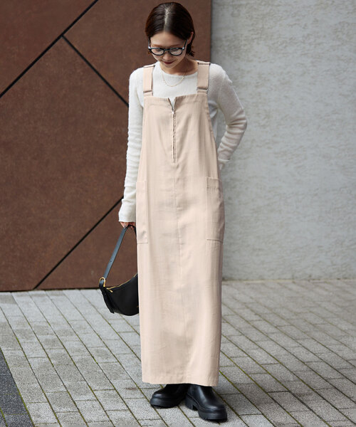 SLOBE IENA（スローブイエナ） サロペットスカート FREE ベージュ