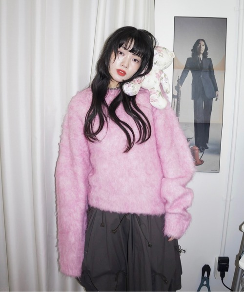 「musubore」 長袖ニット FREE ホワイト レディース_画像3