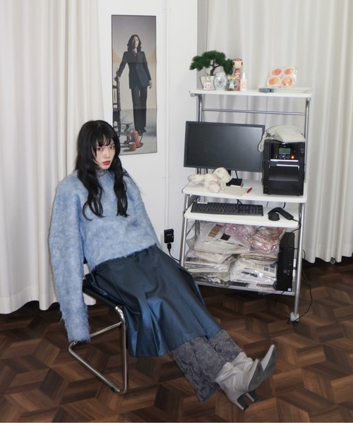 「musubore」 長袖ニット FREE ホワイト レディース_画像8