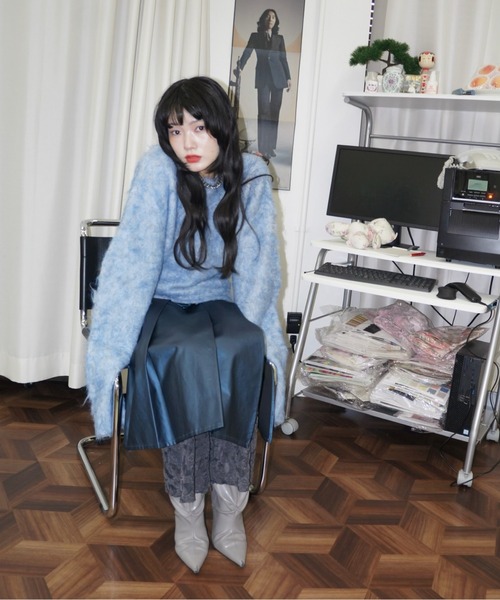 「musubore」 長袖ニット FREE ホワイト レディース_画像9