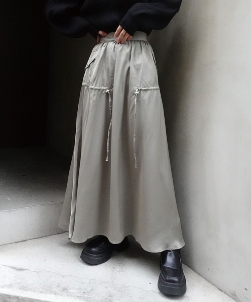 「CORNERS」 「lowy by corners」ロングスカート M ブラック レディース_画像2