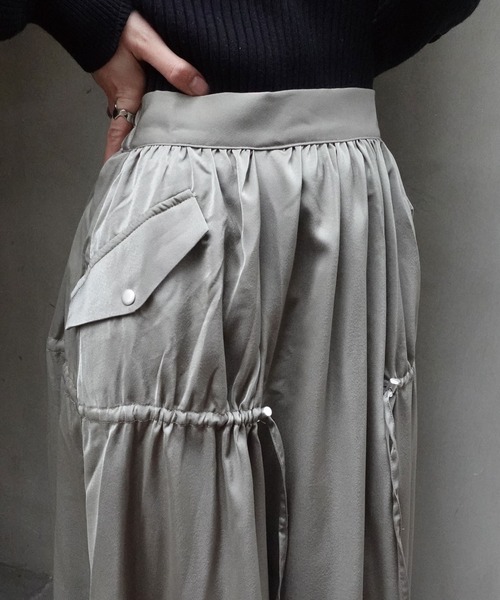 「CORNERS」 「lowy by corners」ロングスカート M ブラック レディース_画像3