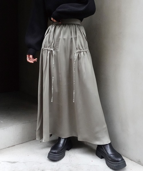「CORNERS」 「lowy by corners」ロングスカート M ブラック レディース_画像5