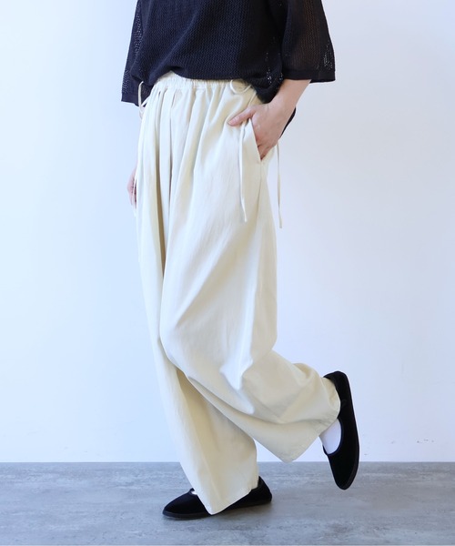 yuni ワイドパンツ パンツ Rayon/cotton twill product dye
