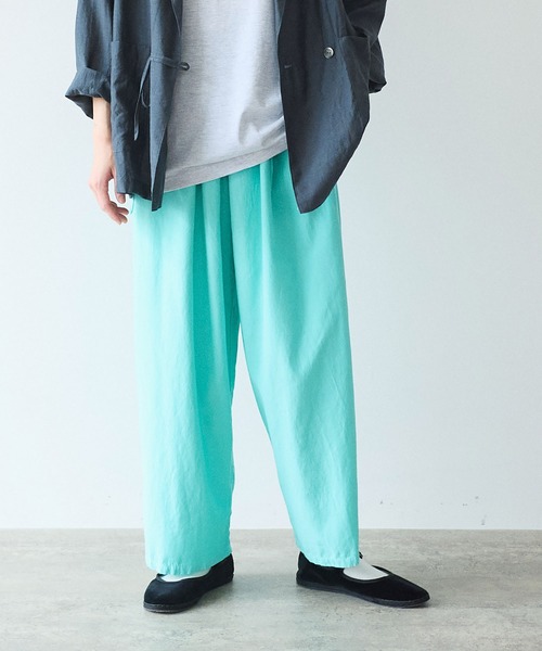 yuni ワイドパンツ パンツ Rayon/cotton twill product dye