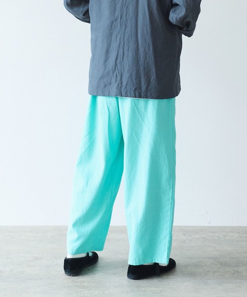 yuni パンツ Rayon/cotton twill product dye drawstrings パンツ