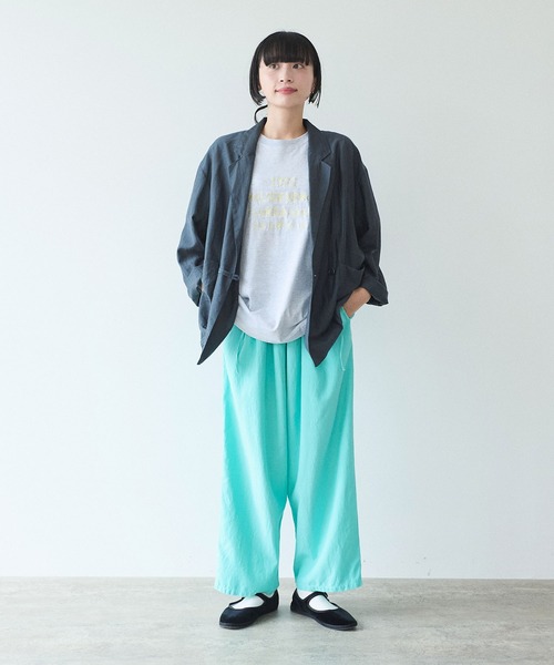 yuni パンツ Rayon/cotton twill product dye drawstrings パンツ