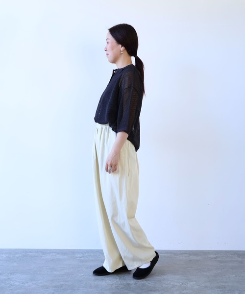 yuni パンツ Rayon/cotton twill product dye drawstrings パンツ