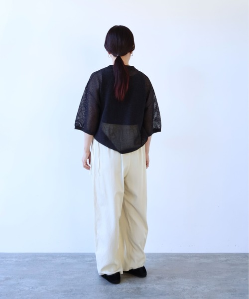yuni パンツ Rayon/cotton twill product dye drawstrings パンツ