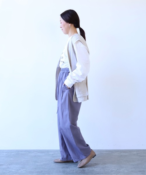 yuni ワイドパンツ パンツ Rayon/cotton twill product dye