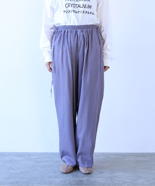 yuni ワイドパンツ パンツ Rayon/cotton twill product dye