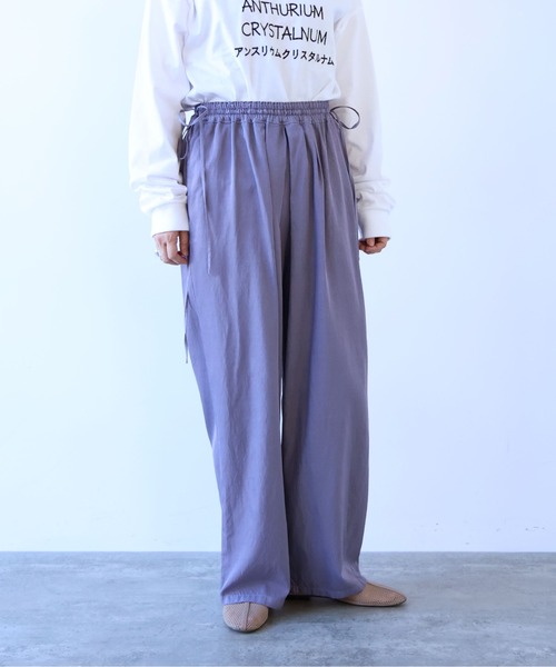 yuni ワイドパンツ パンツ Rayon/cotton twill product dye