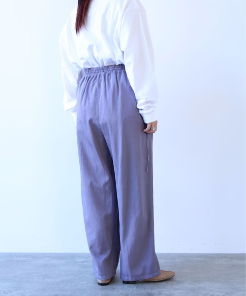 yuni パンツ Rayon/cotton twill product dye drawstrings パンツ