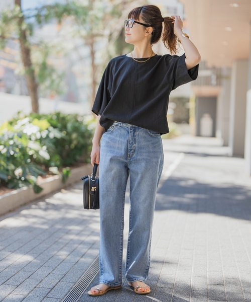 スピックアンドスパン 5 1/2 バギーデニム 28 ブルー 5 1/2 TUCKBARREL