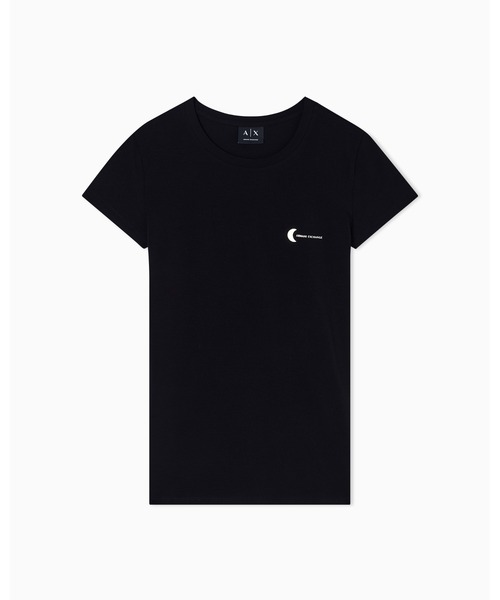 tシャツ 「A|X アルマーニ エクスチェンジ」「オンライン限定」AXロゴ 半袖クルーネックTシャツ/SLIM レディースの画像