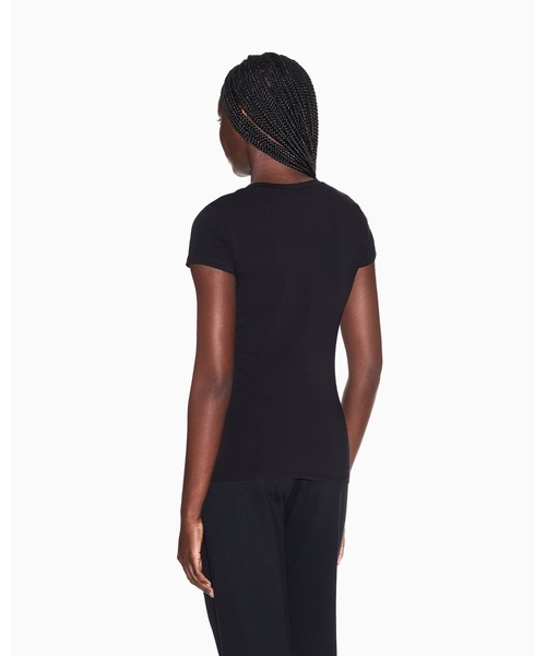 tシャツ 「A|X アルマーニ エクスチェンジ」「オンライン限定」AXロゴ 半袖クルーネックTシャツ/SLIM レディースの画像