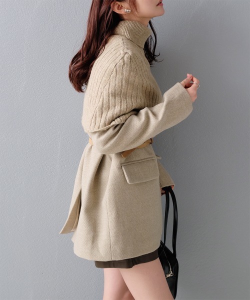 ノーカラーコート コート 3点セット ノーカラーミドルコート