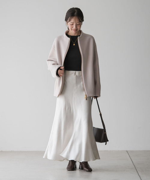 NOBLE コート MTRレイズドネックジップコート（ノーカラーコート）｜NOBLE（ノーブル