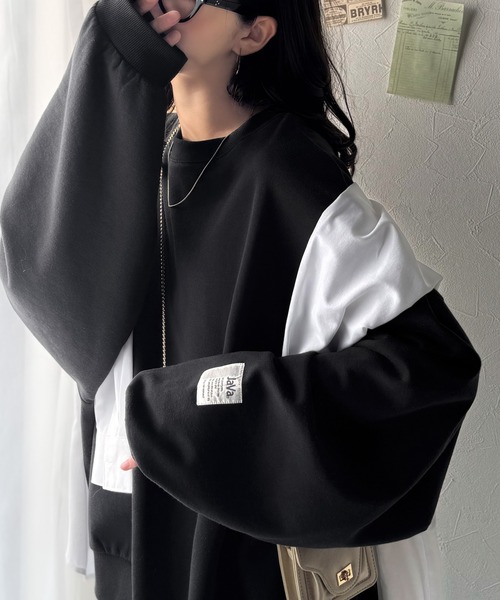 「Java」 スウェットカットソー LARGE チャコール レディース_画像5