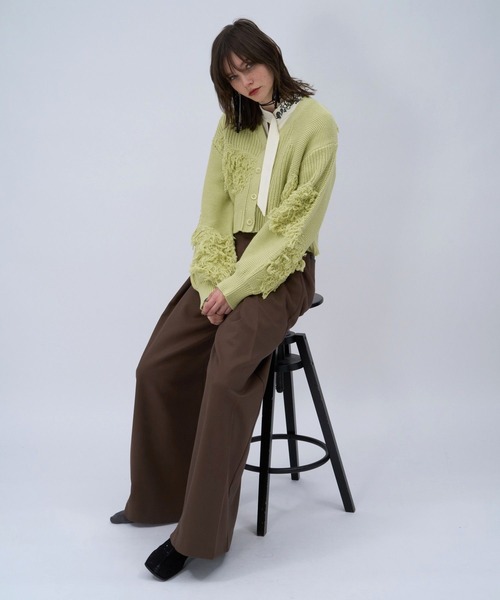 ​極美品 HARE ステッチキリカエニットカーディガン パッチワーク フリンジ HARE（ハレ）の「ステッチキリカエニットカーディガン(HARE