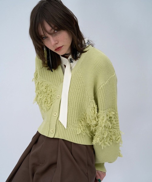 HARE（ハレ） カーディガン パッチワークニットカーディガン(HARE