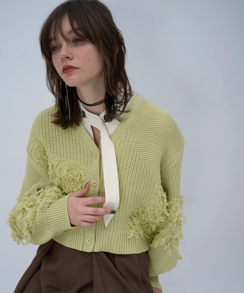 HARE（ハレ） カーディガン パッチワークニットカーディガン(HARE