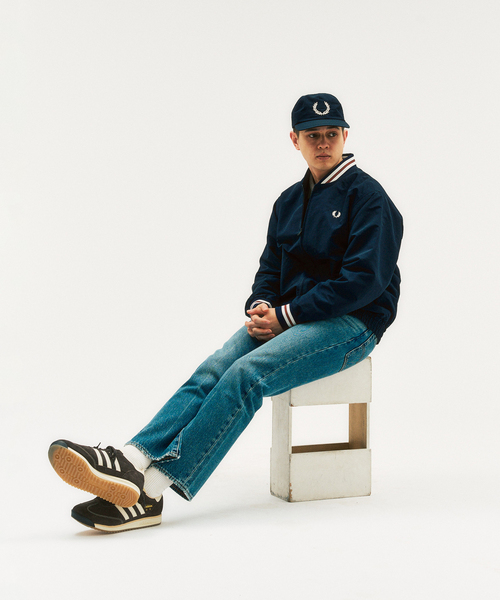 FRED PERRY フレッドペリー メンズ キャップ HW1299 / MONOGRAM MICROFIBRE CAP ネイビー フレッドペリー] メンズ キャップ HW1299 / MONOGRAM MICROFIBRE CAP