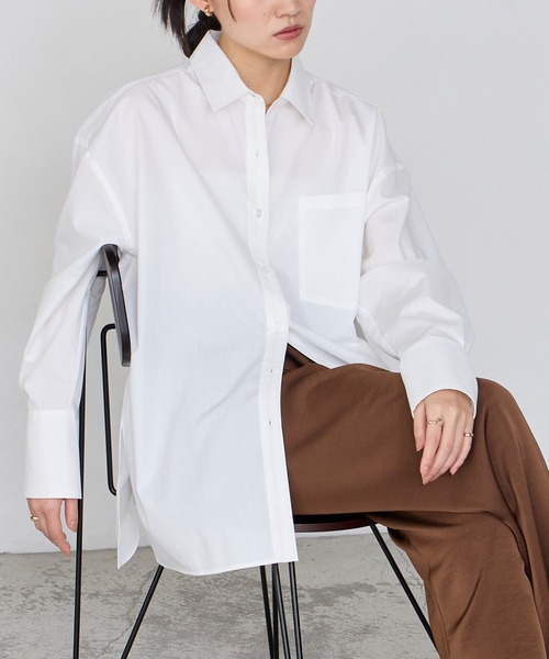 DES PRESデプレロングシャツスリット有 カフス仕立て 良質なコットン 良品 DES PRESデプレロングシャツスリット有 カフス仕立て 良質なコットン