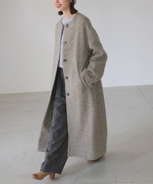 SLOBE IENA ロングコート グレー 36 SLOBE IENA（スローブイエナ） コート 36 チャコールグレー レディース