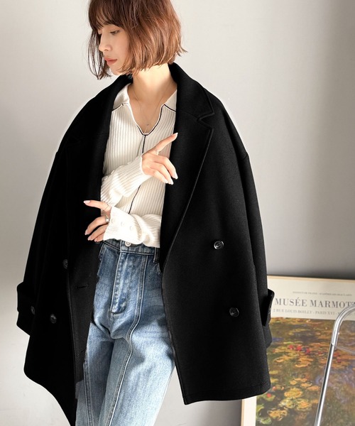 「classicalelf」 チェスターコート LARGE ブラック レディース_画像2