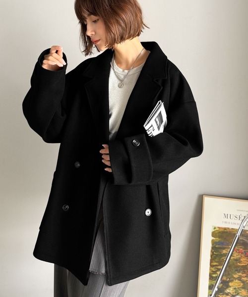 「classicalelf」 チェスターコート LARGE ブラック レディース_画像3