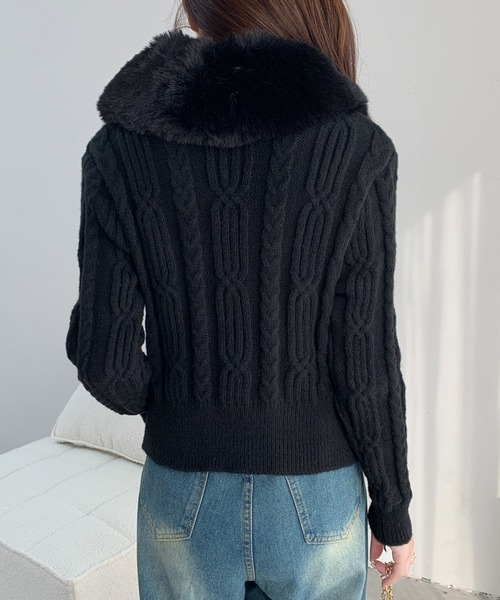 「ECLIN」 ニットカーディガン FREE アイボリー レディース_画像5