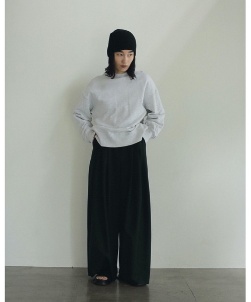 「anuke」 スウェットカットソー FREE ブラック レディース_画像9