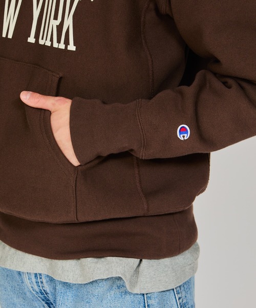 「Champion」 プルオーバーパーカー LARGE ブラック メンズの画像