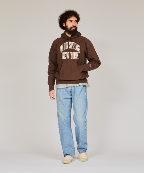 「Champion」 プルオーバーパーカー LARGE ブラック メンズの画像