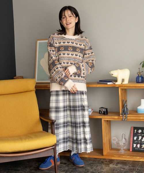 「niko and...」 長袖ニット LARGE ブルー レディース_画像2