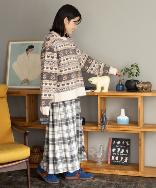 「niko and...」 長袖ニット LARGE ブルー レディース_画像3