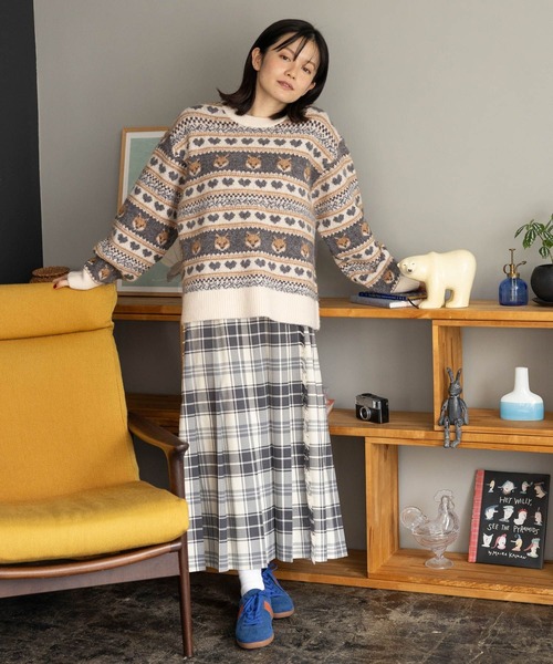 「niko and...」 長袖ニット LARGE ブルー レディース_画像4