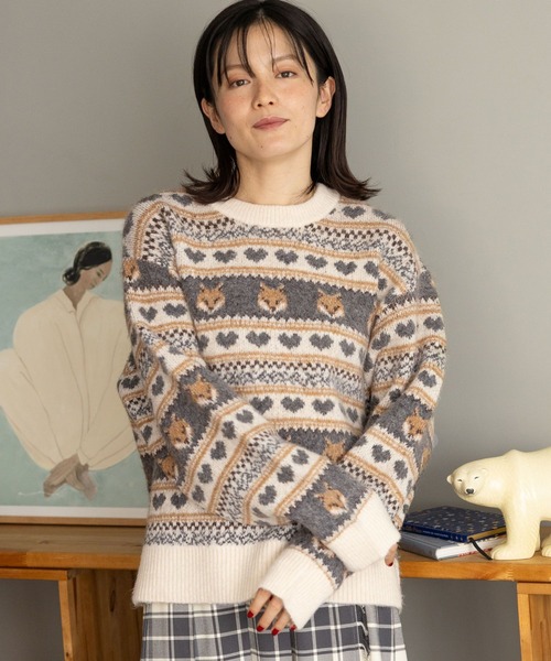「niko and...」 長袖ニット LARGE ブルー レディース_画像5