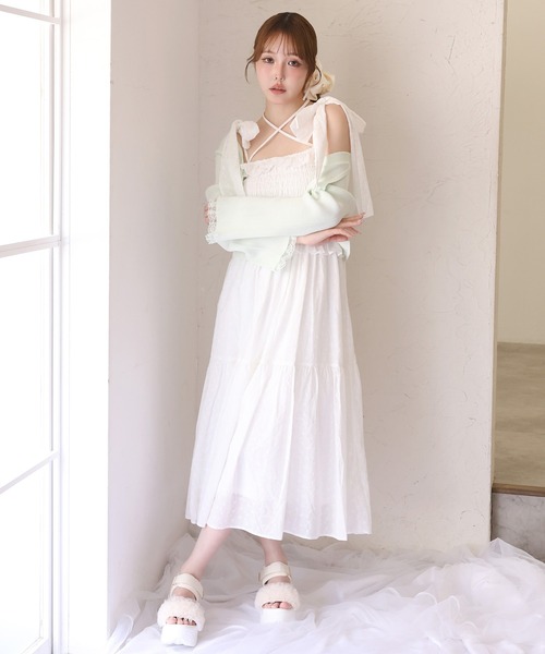 サンダル 「tulle collection」チュールフリルサンダル レディースの画像