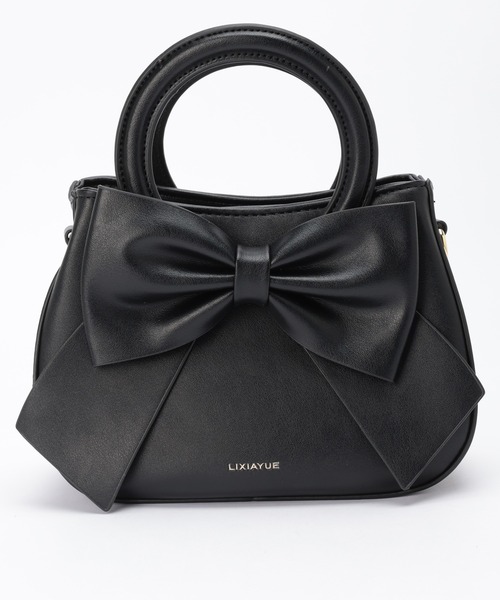 黒 レザー ハンドバッグ Lace Ladies（レースレディース） ハンドバッグ 2way レザー調 BIG
