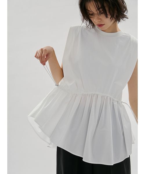 tシャツ フレアドッキングカットソー レディースの画像