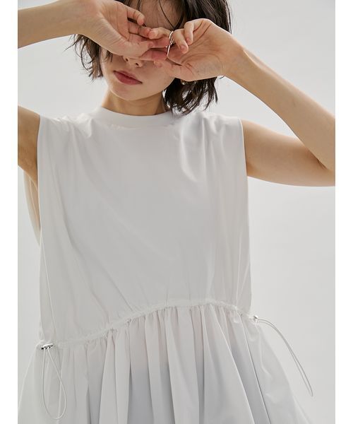 tシャツ フレアドッキングカットソー レディースの画像