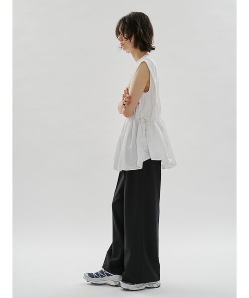 tシャツ フレアドッキングカットソー レディースの画像