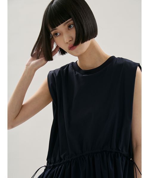 tシャツ フレアドッキングカットソー レディースの画像