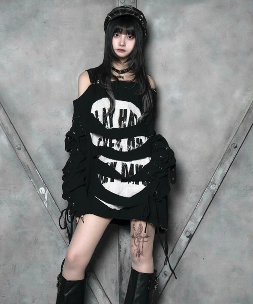 LAZYSLAY 新品タグ付き レイヤーグランジワンピ サブカル 地雷 ニット LAZYSLAY ワンピース レイヤーグランジワンピ : ZOZOTOWN Yahoo!店