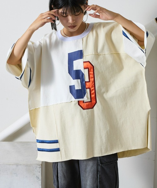 「etsinta」 半袖カットソー ONE SIZE チャコールグレー レディース_画像4