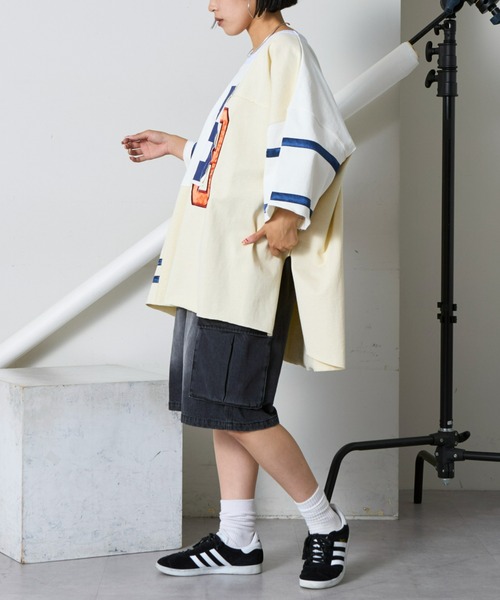 「etsinta」 半袖カットソー ONE SIZE チャコールグレー レディース_画像9